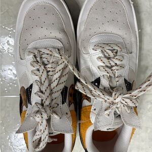 Stylish White and Orange Women's Sneakers